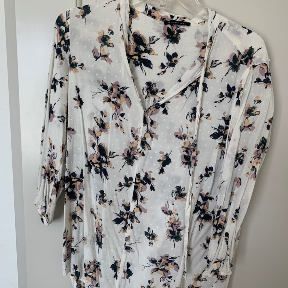Multi color floral print blouse